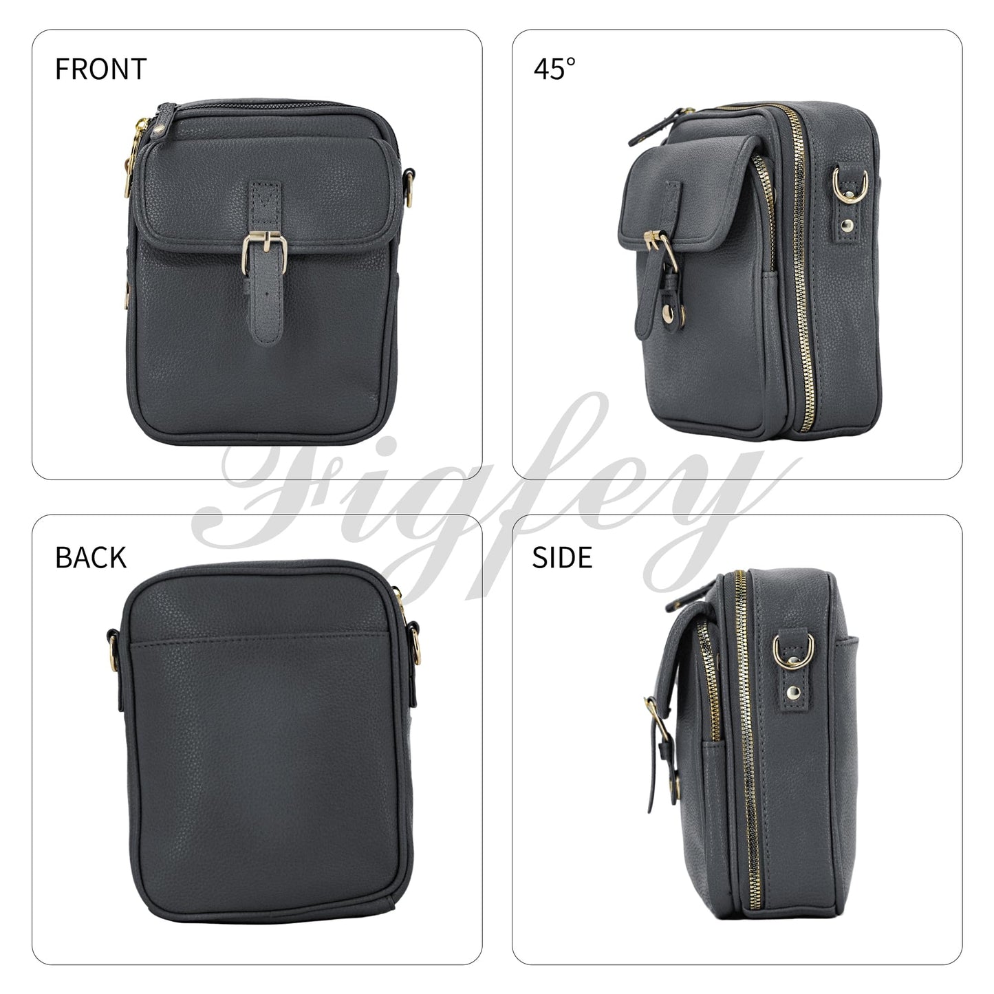 Leather Crossbody Bags for Women Travel Small Crossbody Purse Anti Theft Waterproof Bum Bag with Built in Wallet
