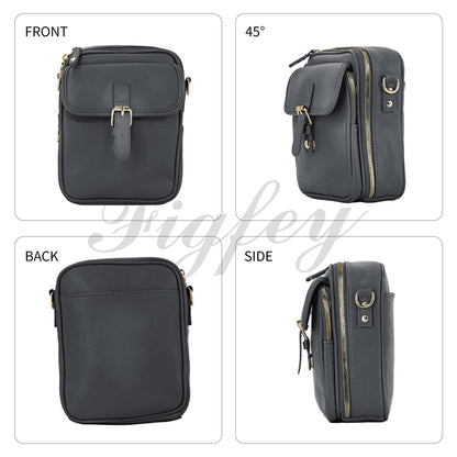 Leather Crossbody Bags for Women Travel Small Crossbody Purse Anti Theft Waterproof Bum Bag with Built in Wallet