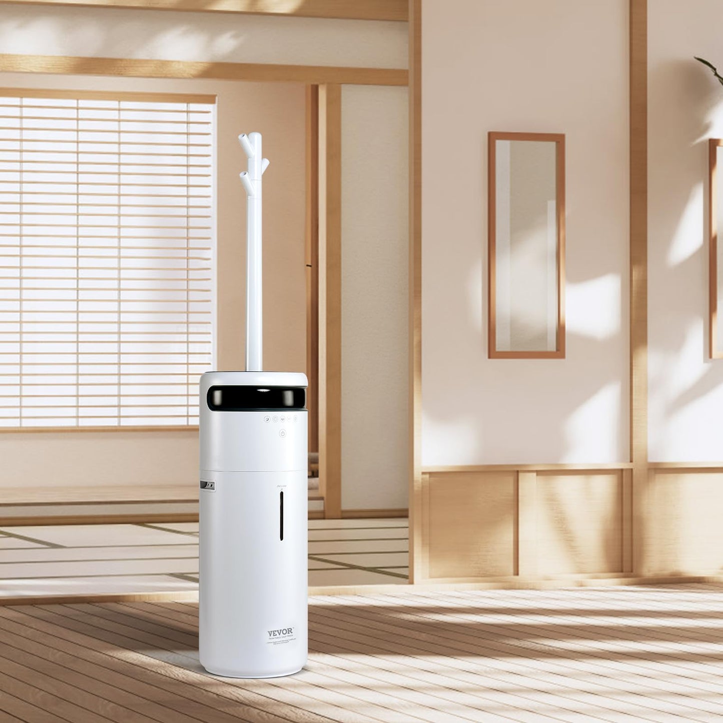 VEVOR Humidifier for Home Large Room, Commercial Humidifier for Whole House 1291.7 sq ft, 16L Water Tank & Night Light & 12h Timer & Auto Shut-Off, Greenhouse, Commercial Branch Tube w/ 360° Nozzle