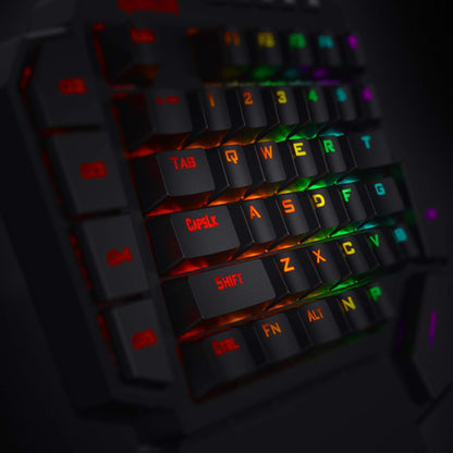 Redragon K585 DITI Wired One-Handed RGB Mechanical Gaming Keyboard, 42 Keys Type-C Professional Gaming Keypad w/Upgraded Hot-Swappable Socket, 7 Onboard Macro Keys & Detachable Wrist Rest