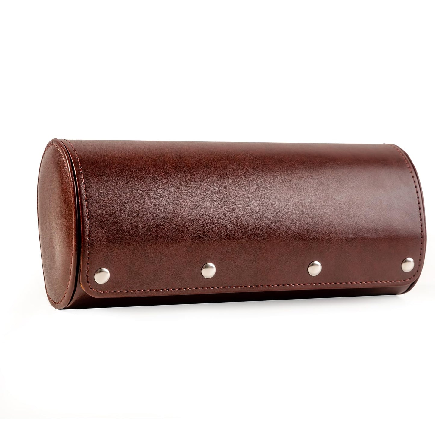 MR.OKAY 3 Watch Travel Case- Classic Leather Watch Case With Superb Texture.Portable Watch Roll Or Organizer For Storage And Display. Men's Great Gift For Traveling, 100% Handmade by Artisans.