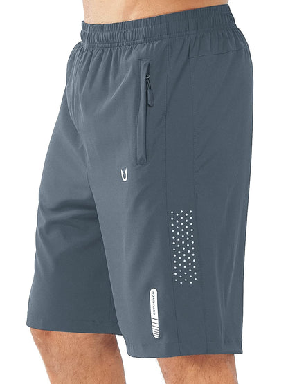NORTHYARD Men's Athletic Running Shorts Gym Workout 7"/9"/5" Quick Dry Lightweight Sports Basketball Tennis 3 Zipper Pockets COOLGREY-9inch M