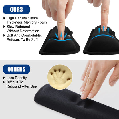 Nefuo Keyboard Wrist Rest, Gel Memory Foam Keyboard Pad with Wrist Support for Easy Typing & Pain Relief, Comfortable Keyboard Rest Suit for Computer, Laptop, Office & Home (Black)