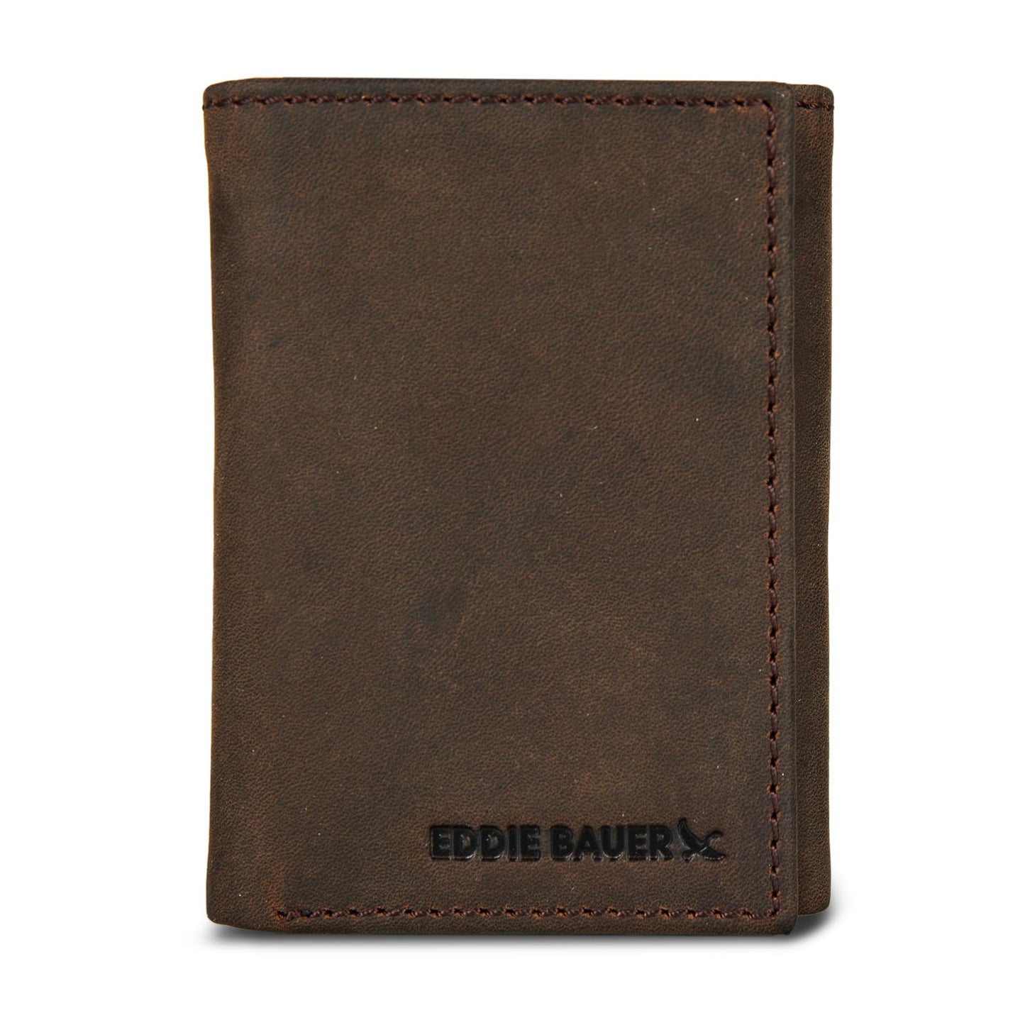 Eddie Bauer Men Signature Trifold Wallet (Available in Ripstop Nylon, Cotton Canvas, or Leather), Tan, One Size