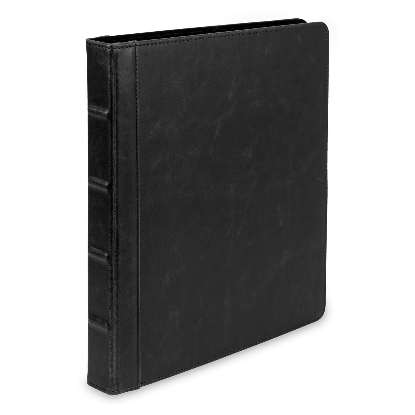 Samsill Vintage Leather 3 Ring Binder 0.5 Inch Round Ring (Holds 100 Sheets), 8.5 x 11 Inch Documents, Professional Organizer, Planner, Notebook, Black