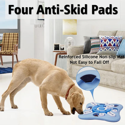 XIGOU Interactive Dog Puzzle Toy for Large, Medium, Small Smart Dogs - Enrichment and Mental Stimulation for Training - Treat Chew Gifts for Dogs Puppies & Cats (Sky Blue)