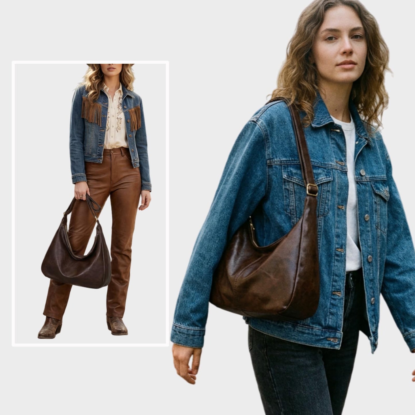 Slouchy Vegan Leather Shoulder Bag for Women,Trendy Soft Crossbody Hobo Bags,Stylish Everyday Tote Purses Handbags (Coffee)