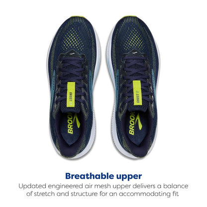 Brooks Men’s Ghost 17 Neutral Running Shoe - Peacoat/Lime/Blue - 11 Narrow