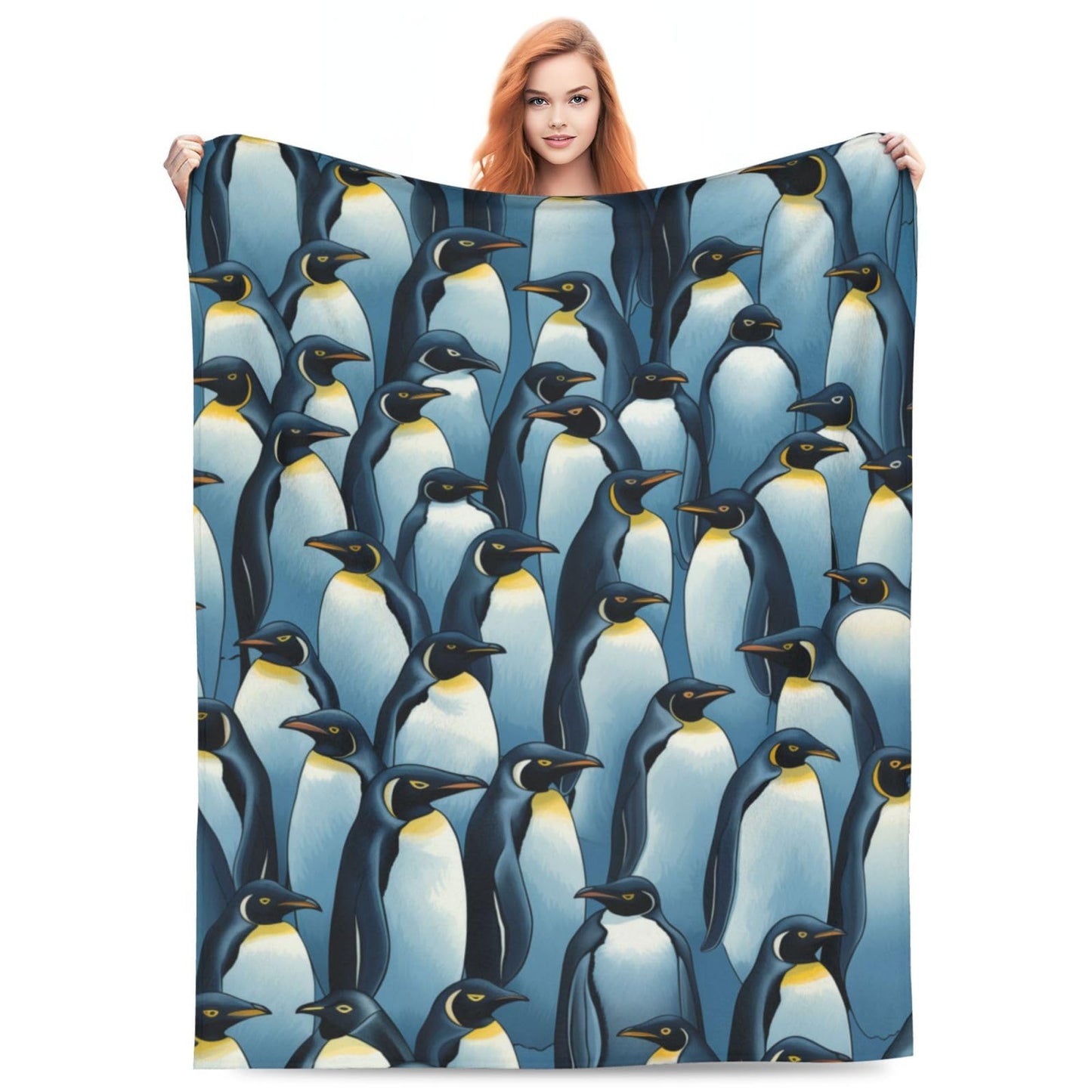 amepay Antarctic Penguins Blanket Gifts for Kids Adults Cartoon Flannel Throw Blankets for Home Couch Bed Sofa Soft Fuzzy Lightweight Decor All Season 60x50 Inches