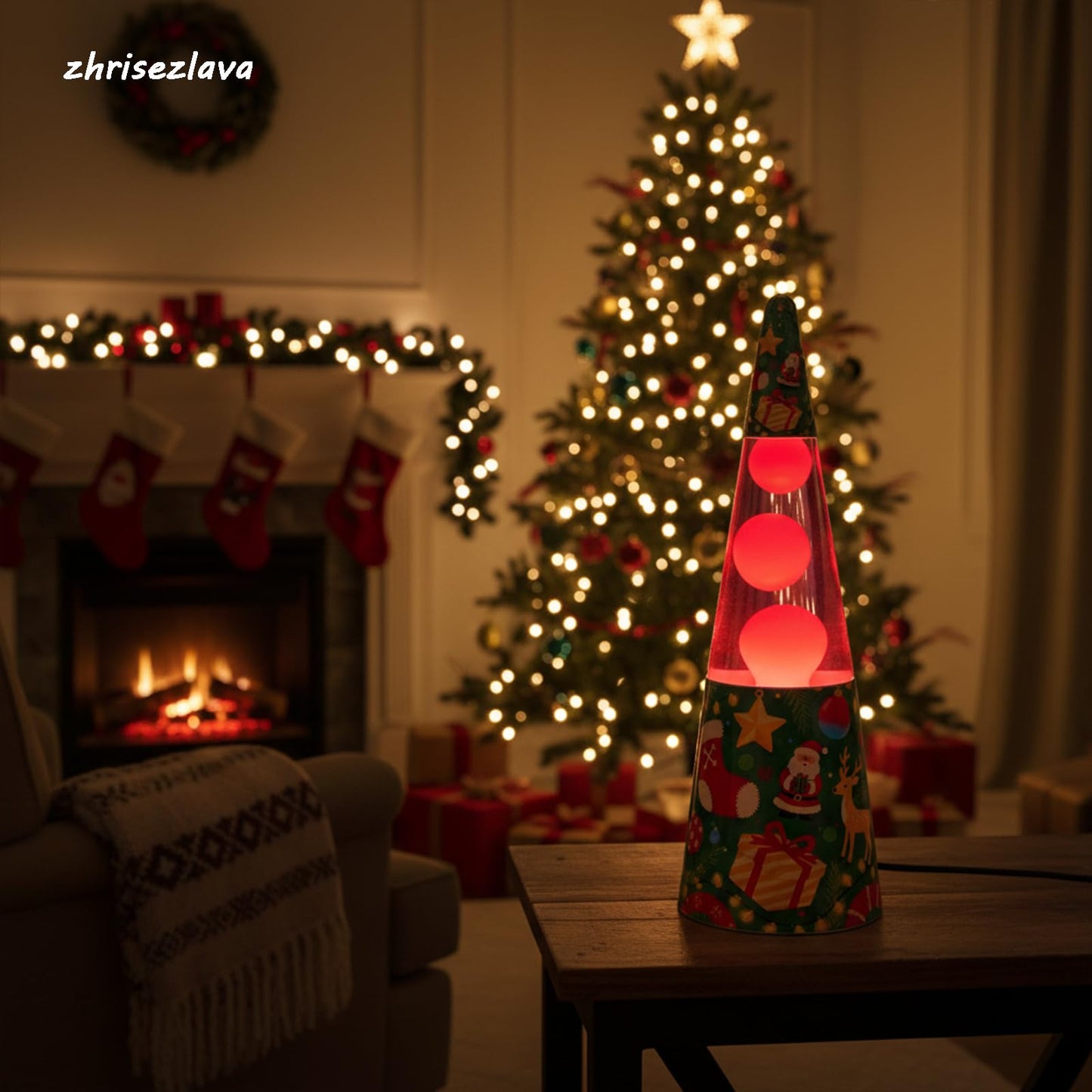 16inch Red Liquid Motion Lamp, Flowing Relaxation Dynamic Lighting, Home Decor Serenity Entertainment Lamp, Meditation Night Light Home Decor, Gift for Adults and Children, Christmas Base.jzt
