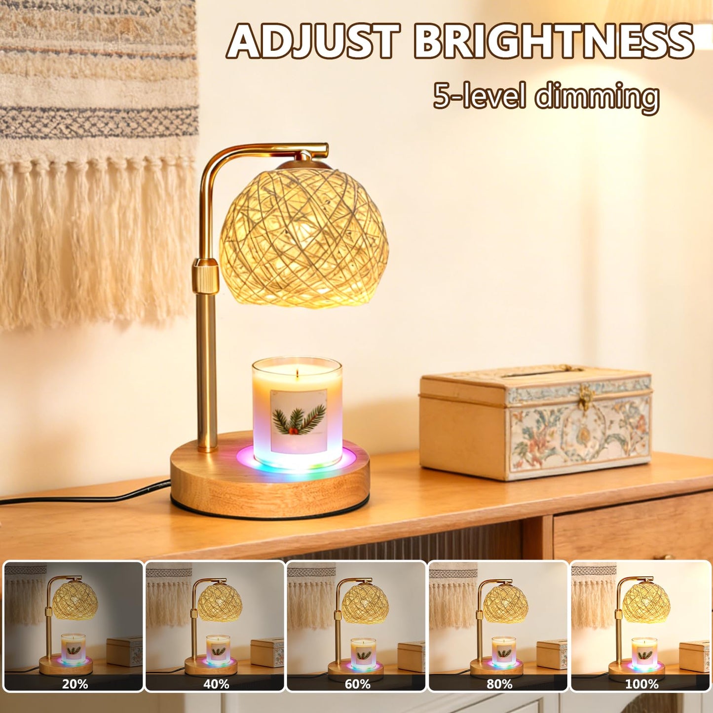 Lurinenna 2-Pack Christmas Wax Warmer Lamp with Timer, Dimmable Flameless Candle Melting Lamp with Festive Design, No Smoke, Perfect Xmas Gifts for Mom Friends Family Holiday