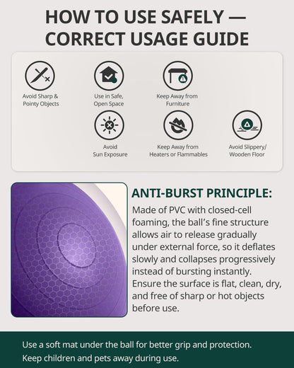 Trideer Extra Thick Yoga Ball Exercise Ball, 5 Sizes Gym Ball, Heavy Duty Ball Chair for Balance, Stability, Pregnancy, Quick Pump Included