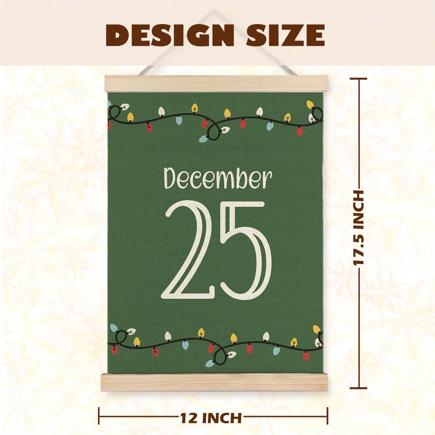 LUVADIAN Christmas Wall Decor, Hohoho Christmas Lights Wall Art With Wooden Poster Hanger, Christmas Wall Decoration, Red and Green Christmas Wall Decor for Home Office, 12x16 Inch Set of 2