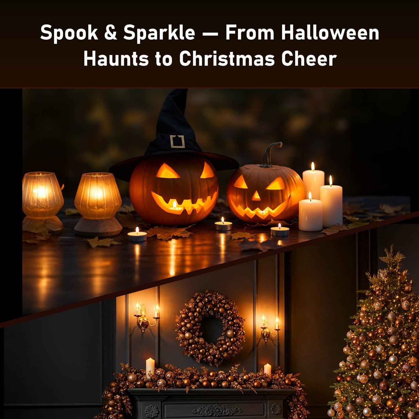 Hompavo Upgraded Flame Light Bulbs, E12 Chandelier Base Candelabra Flickering Fire Light Bulb, Clear Candle Light for Halloween Christmas Party Porch Indoor Outdoor Home Decorations - C35/6 Pack