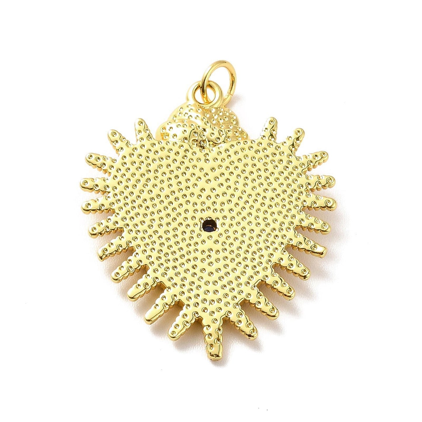 Stiesy Gothic Heart with Rose Charms 10Pcs, 18K Gold Plated Cubic Zirconia Charms Enamel Lucky Eye Pendant Charm Bulk for DIY Protection Jewelry Making Halloween Craft Decoration