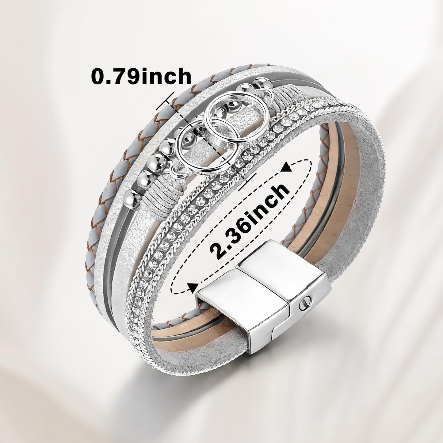 XIUDA Urn Bracelet for Ashes Boho Cremation Jewelry for Ashes Stainless Steel Memorial Cremation Bracelet Ashes Keepsake for Women