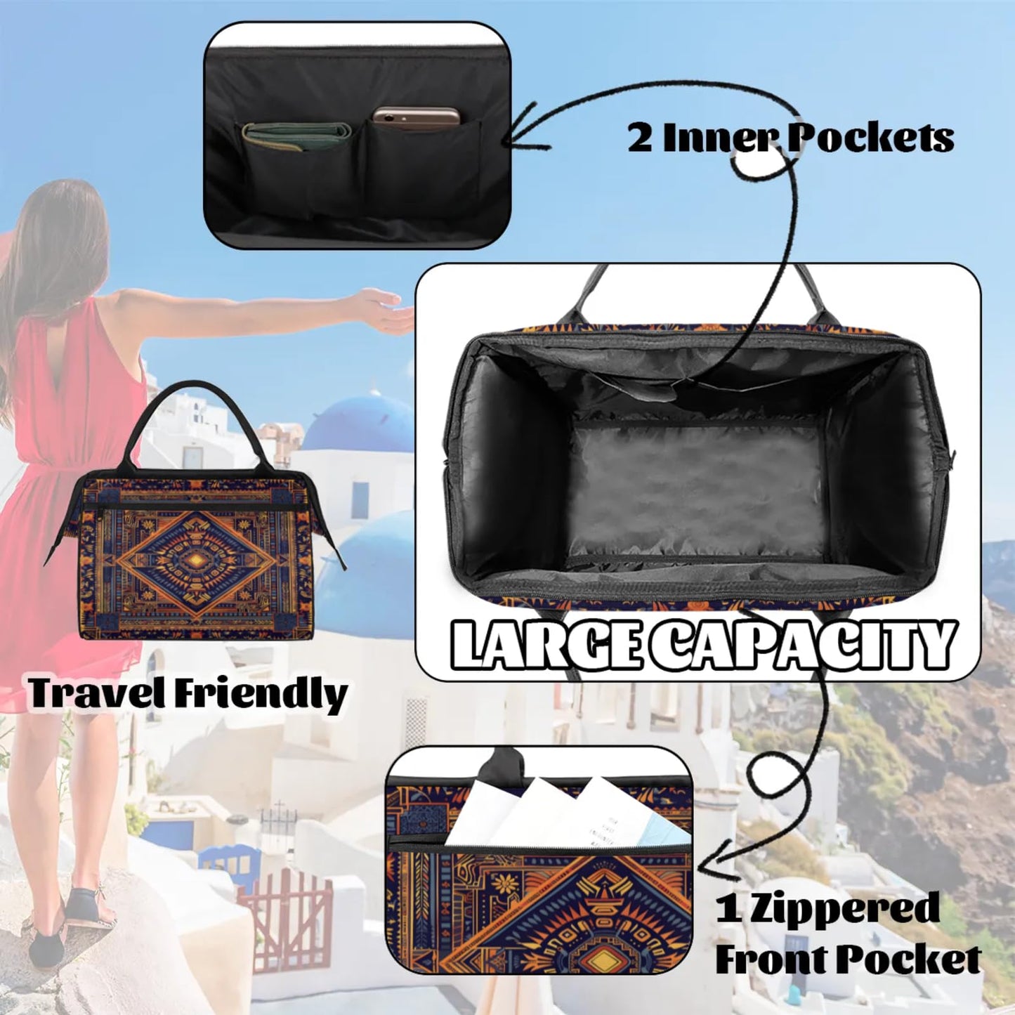 Carpet Flower Pattern Gym Bag for Women Men Travel Sports Duffel Bag with Trolley Sleeve Waterproof Sport Weekender Overnight Bags Carry On Tote Bags for Travel Gym Sport-17