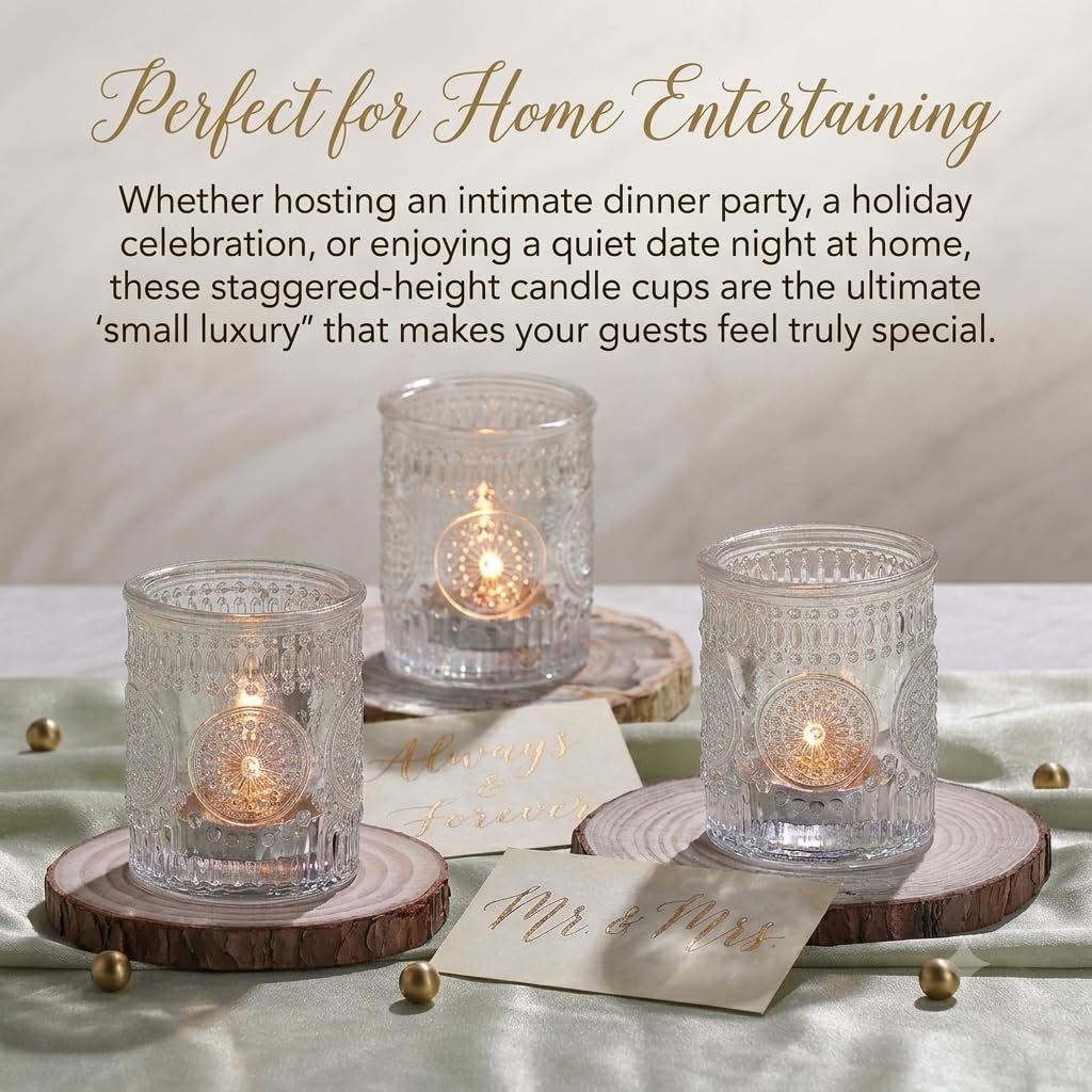 30 Pcs Clear Votive Candle Holders for Wedding, Glass Tea Lights Holder,