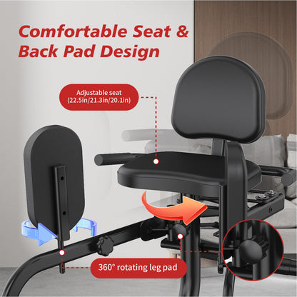 Hip Adduction Abduction Machine by SEWD – Home Gym Inner/Outer Thigh Trainer for Strength Training, Two in One Compact Glute & Thigh Workout Equipment. (Resistance Cord)