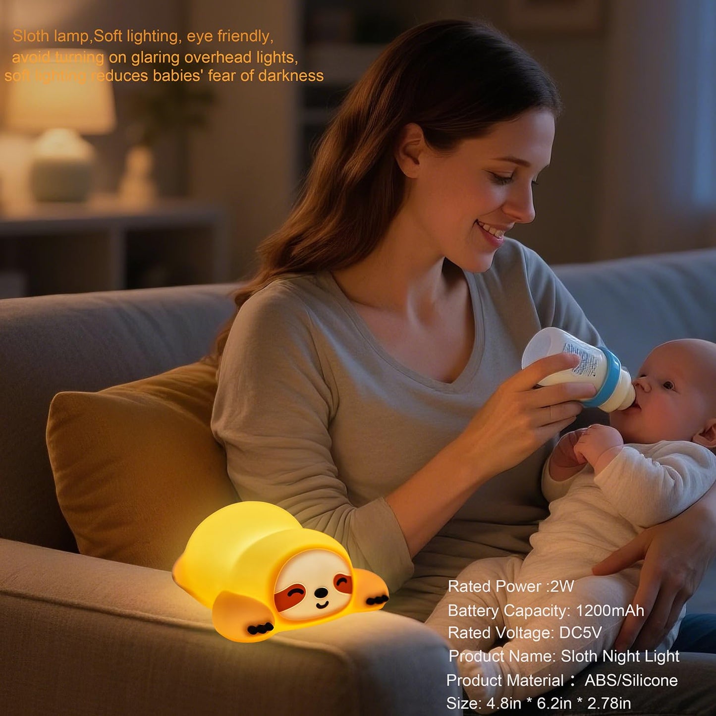 DREAMING MY DREAM Squishy Sloth Night Light,LED Novelty Animal Nightlight,3 Levels Dimmable,30Min Timer Nursery Nightlight for Kids, Bedroom Baby Boys Girls Gifts
