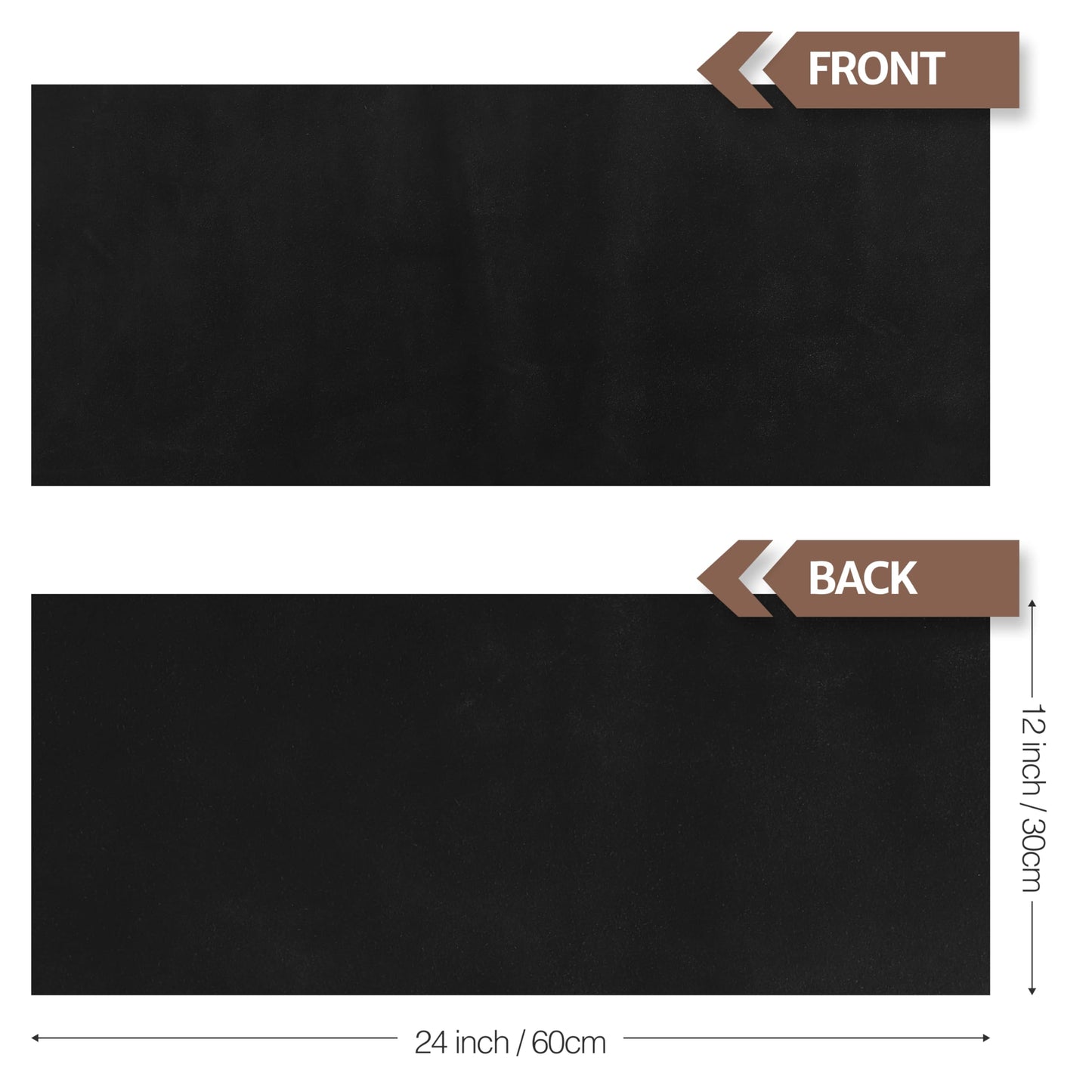 Shkira 12''X24'' Premium Suede Split Leather Sheets for Crafts – Black Velor Leather Square – 1.6 MM Thick – Genuine Cowhide Split Sheet for DIY Projects & Crafting