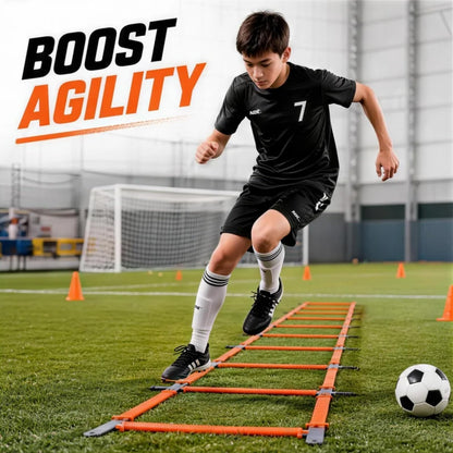 UULENNYM Speed Ladder, Agility Ladder Speed Training Equipment, 2-in-1 Adjustable Hurdle Ladder for Soccer, Rugby, Fitness, Footwork and Agility Training