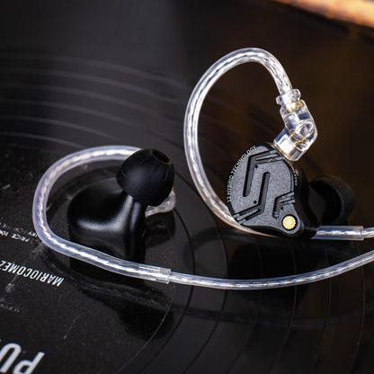 KZ ZS12 PRO X in Ear Monitor IEM Headphones,1DD+5BA Hybrid Wired Gaming Earbuds,KZ in Ear Monitor Gaming Earbuds Earphones with 2PIN Cable for Audiophile (Dark Black, NO Microphone)