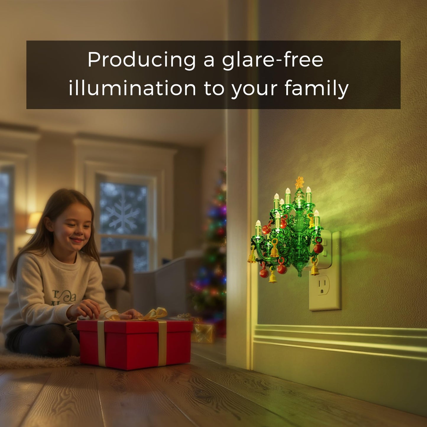 L LOHAS LED Christmas Night Light, Plug in Night Light with Dusk to Dawn Sensor, 3 Brightness Adjustable and RGB Mode, Ideal Nightlight for Christmas Home Decor