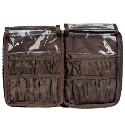STS Ranchwear Vaquero Glamour STS-34330 Zip Around Full Grain Leather Cosmetic Organizer with 2 Compartments, Multi