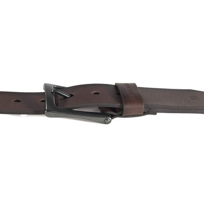Carhartt Men's Rugged Full Grain Burnished Leather Box Buckle Belts, w/Antique Harness Buckle Hardware, Brown, 42