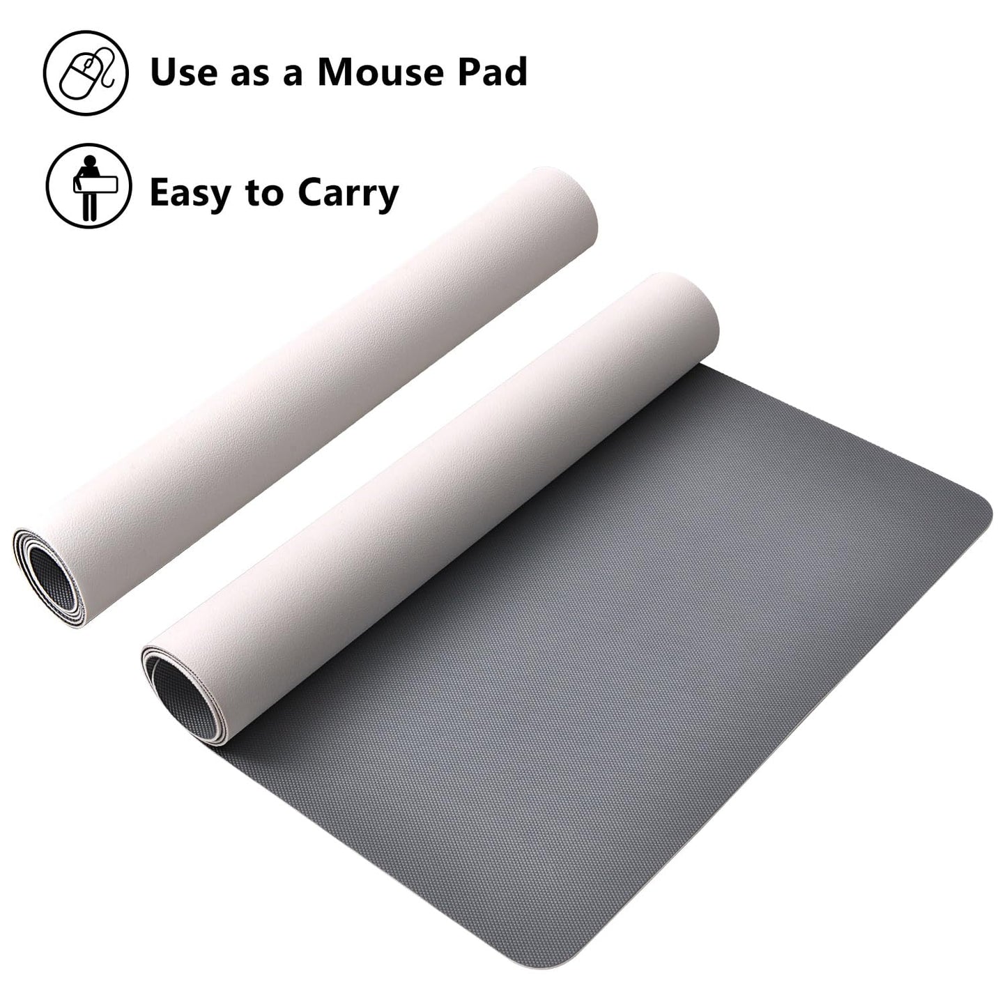 Flower Large Mouse Pad, Floral Desk Matt for Desktop, PU Leather Waterproof Desk Pad, Computer PC Laptop Protector Gaming Mouse Pads for Women Office Decor (31.5" x 15.7")