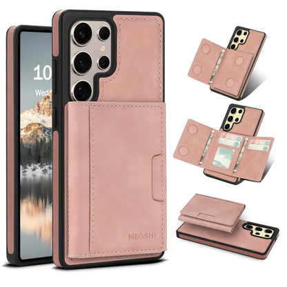 Godzoen for Samsung Galaxy S25 Ultra Wallet Case, 2-in-1 Detachable Magnetic Wallet Case, Card Holder RFID Blocking, Fashionable Faux Leather Card Slot & Folding Design (Pink)