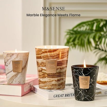 M&SENSE EspressHotFudge Scented Candles for Home, 3-Wick Highly Scented Jar Candles, Extra Large Candle 35 Oz 150 Hours Long Lasting Burning, Relaxing Aromatherapy Candle for Stress Relief, Meditation