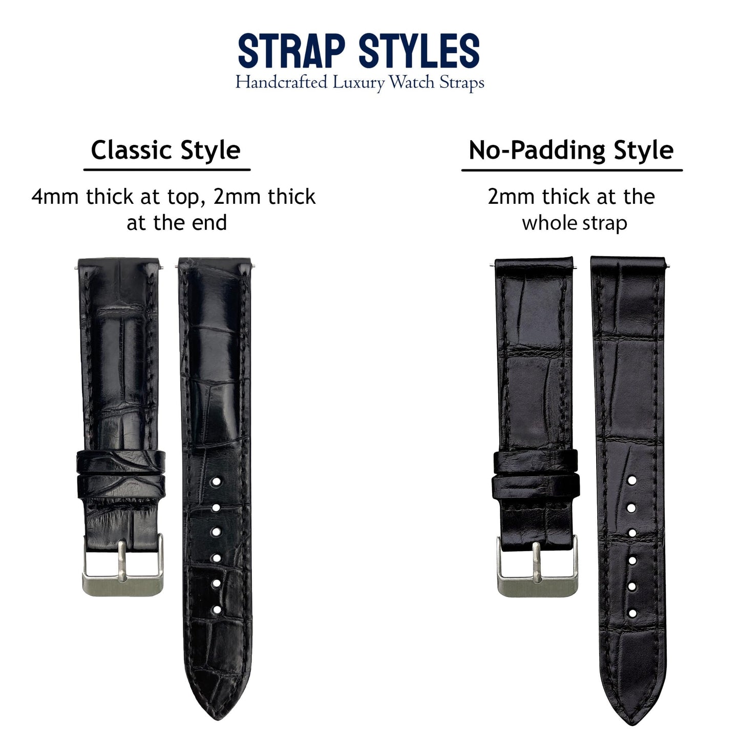 vinacreations Bespoke AIIigator Watch Band Handmade Personalized Leather Watch Strap Engraved Name Gifts for Men Father's Day Custom Lug Width 14mm 16mm 17mm 18mm 19mm 20mm 21mm 22mm 24mm
