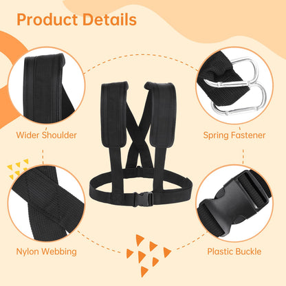 Sled Harness for Exercise, Physical Football Running Resistance Training Rope Kit Tire Pulling Harness Fitness Exercise Workout Assistance Equipment Trainer with Adjustable Padded Shoulder Strap