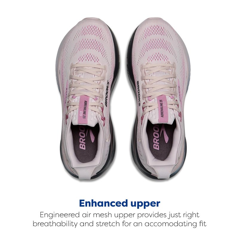Brooks Women’s Adrenaline GTS 25 Supportive Running & Walking Shoe - Mauve/Ebony/Pink - 5 Medium
