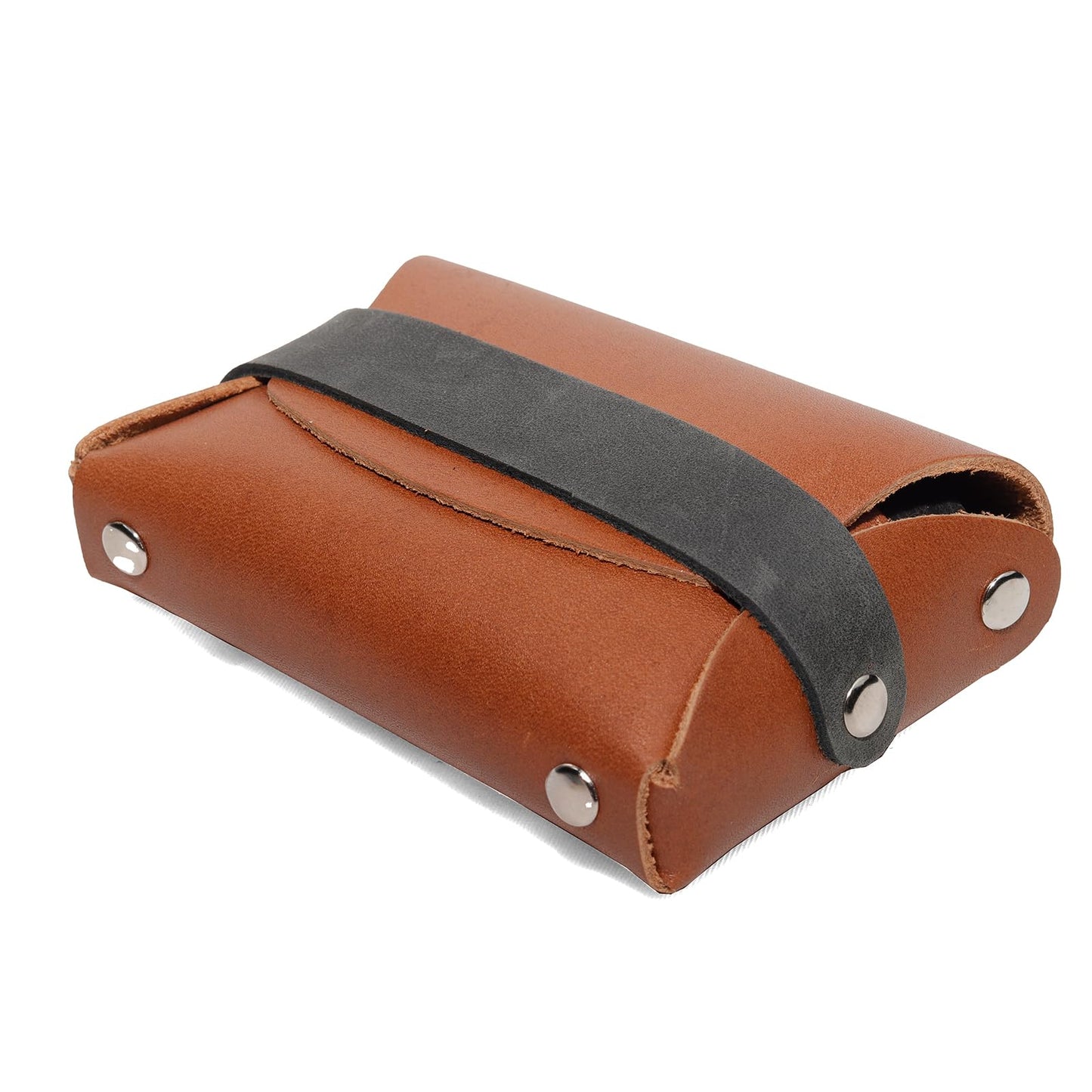 JingRongDa Leather Card Case Wallet, Slim Money Holder with Credit Card Slots Large Capacity Wallet for 30 Cards/Poker/Cash (light brown)