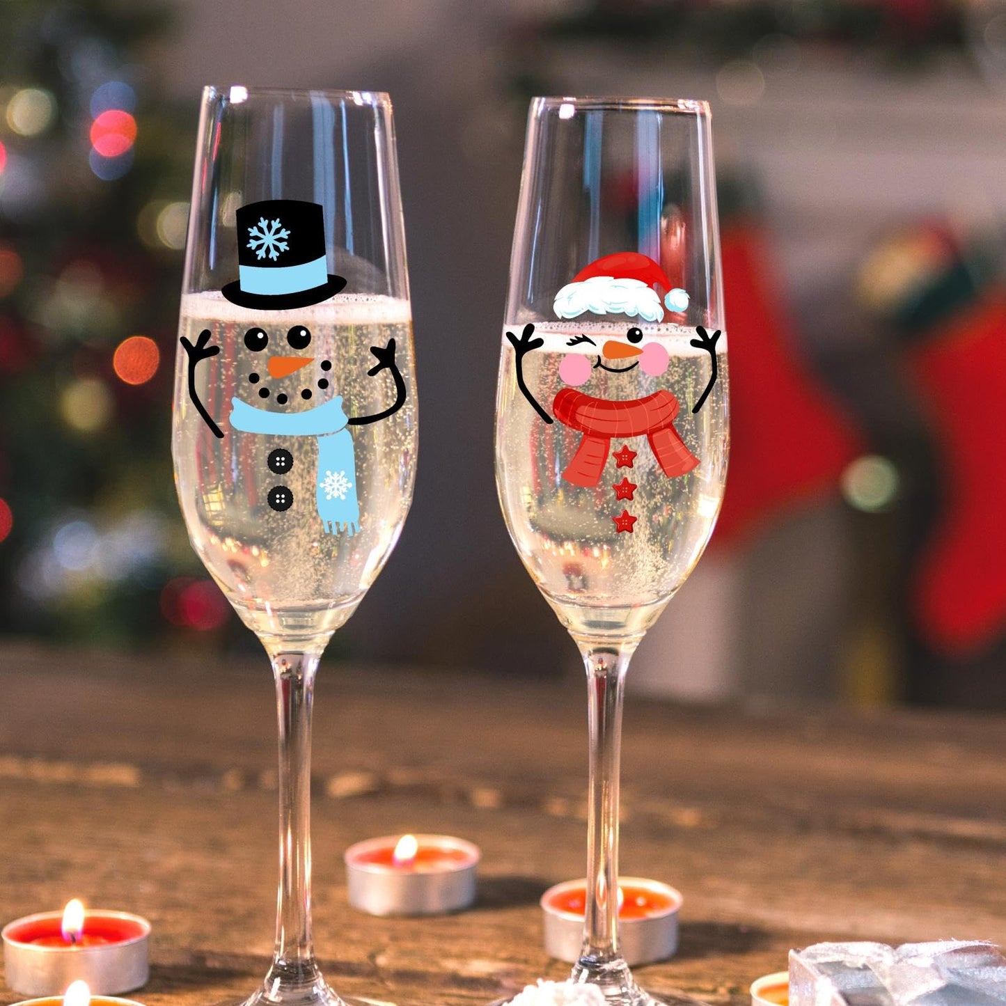 Funny Snowman Decals Christmas Snowman Faces Stickers for Glass Window Stickers Clings Christmas Ornaments Decals for Crafts Cute Cartoon DIY Snowman Faces Stickers Party Supplies Decorations