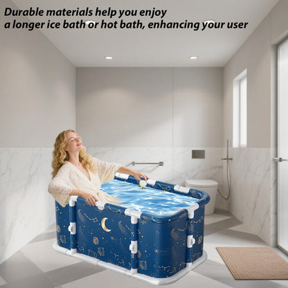 Simcat 45" Large Portable Foldable Bathtub Adult, Separate Family-Friendly SPA Therapy Tub Soaking, Hot SPA & Ice Bath Tub(45.3“x21.6”x16.7“)