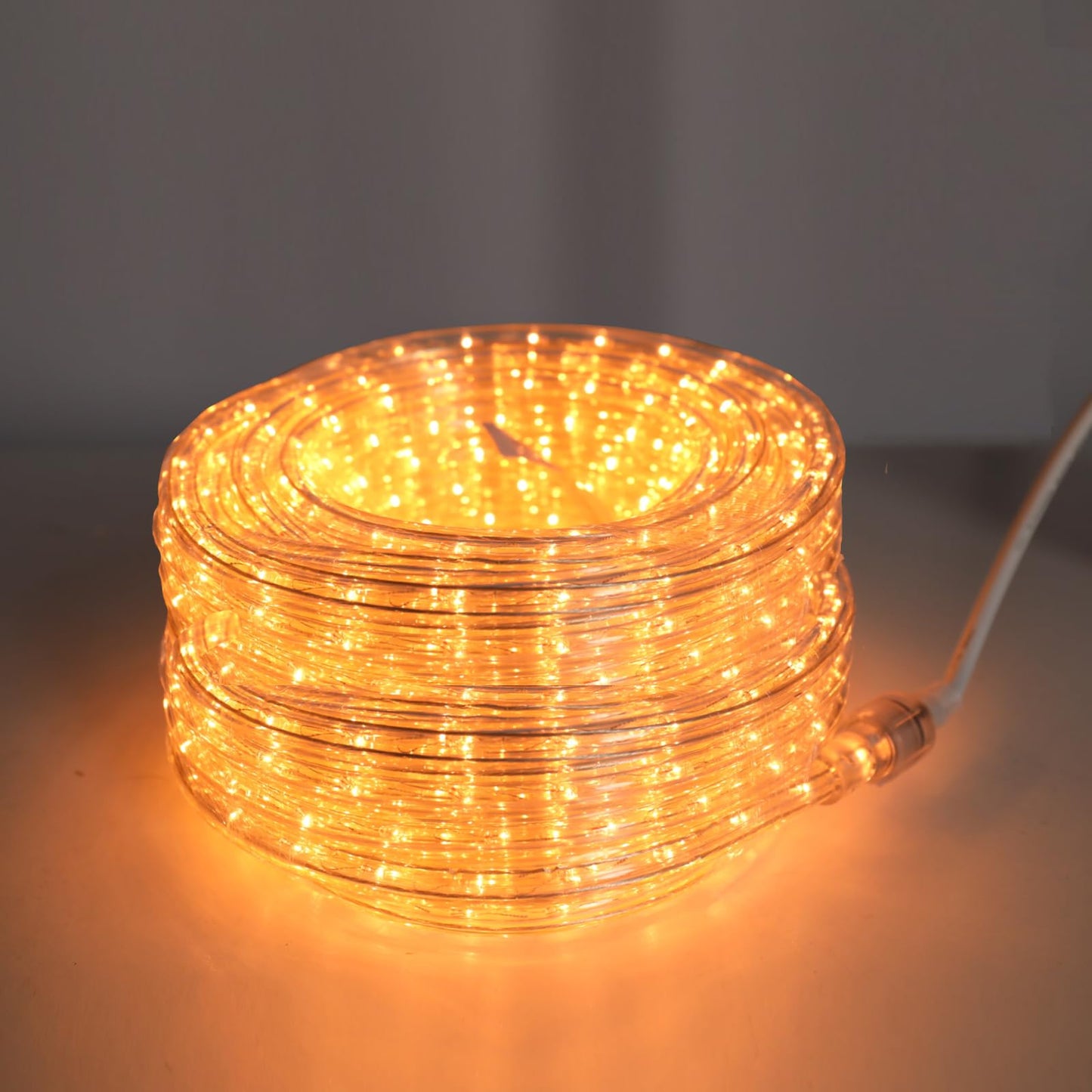 Vigdur LED Rope Lights Outdoor - 18ft Warm White Rope Lights Waterproof with Connectable Clear Plastic Tube, Flexible LED Tube Lights for Garden, Patio, Pool, Bedroom, Party (216 LEDs)