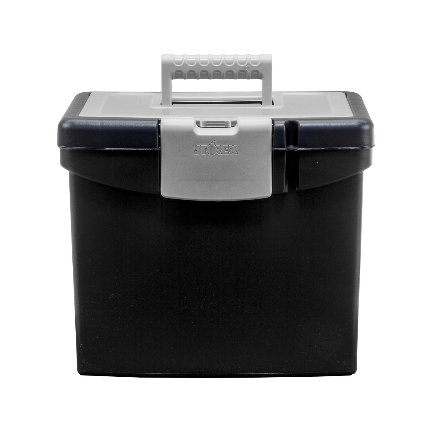 Storex File Storage Box Translucent Storage Lid, Black 1-Pack (61504F01C)