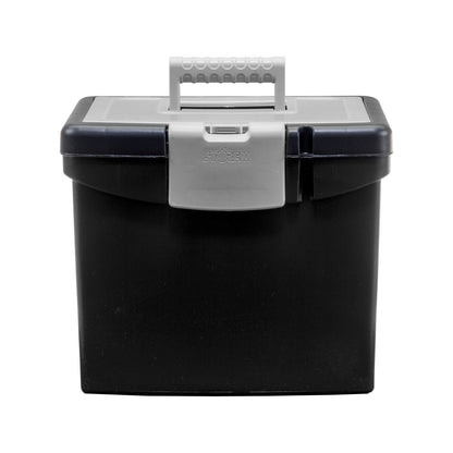 Storex File Storage Box Translucent Storage Lid, Black 1-Pack (61504F01C)