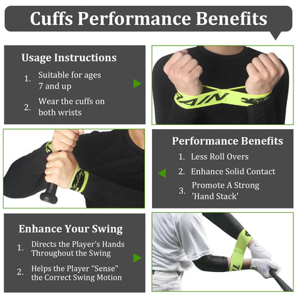 HOTETRI Baseball/Softball Training Equipment for Batting Training, Swing Trainer Aid, Hitting Trainer, Baseball Training (Black - Body Band)