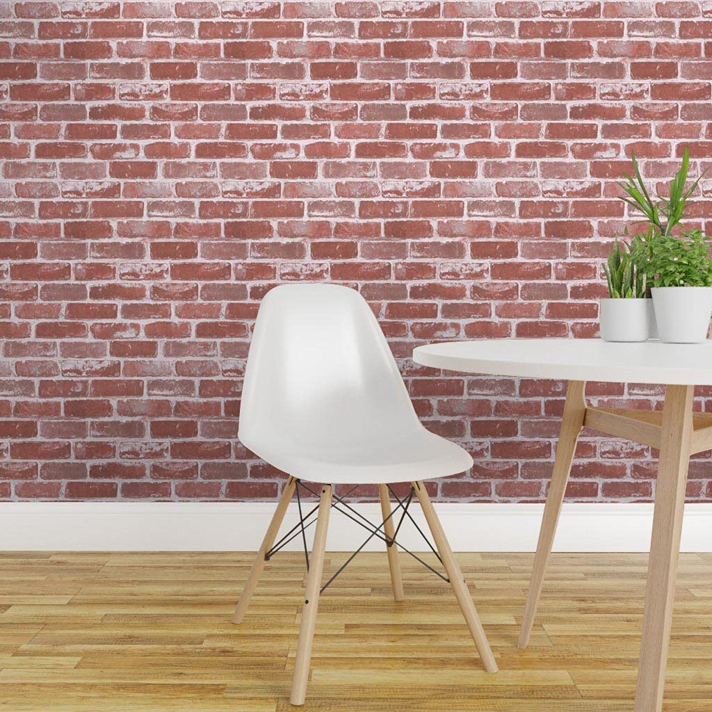 Timeet Textured 3D Brick Wallpaper Peel and Stick Wallpaper 17.7"×197" Self Adhesive Wallpaper Faux Brick Wallpaper Removable Wall Paper Home Living Room Halloween Christmas Decor DIY Red