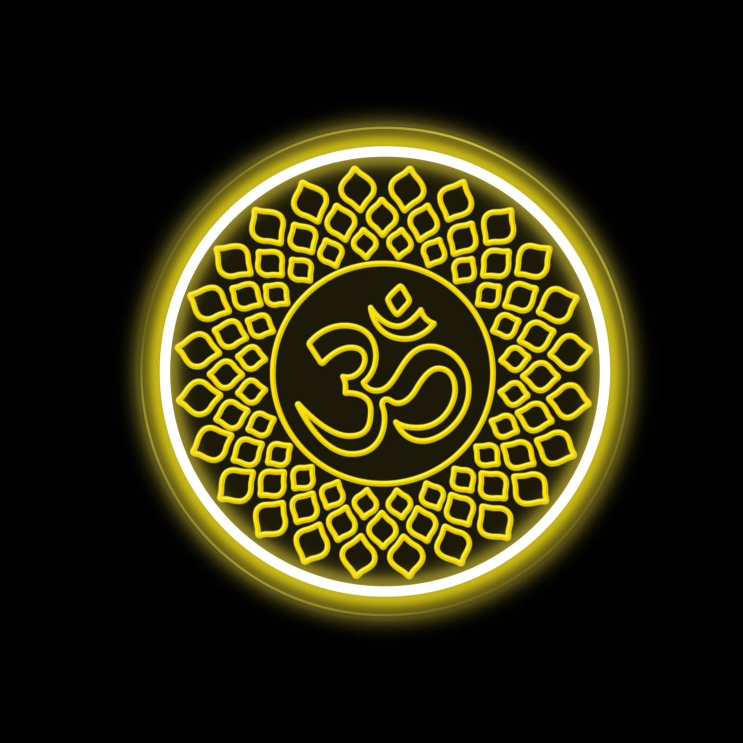 Om Buddha neon sign, Meditation light decor, Yoga wall decor, Mandala wall art, Home gym decor, Buddha symbol gifts, Yoga gifts, Meditation gift Zen Art Yoga Studio Pilates Studio Art Meditation-Yellow