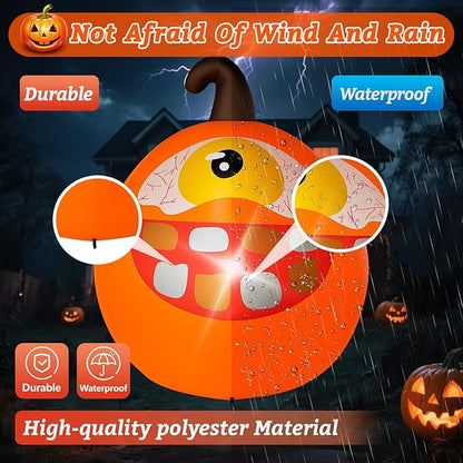 Halloween Inflatables Pumpkin Decorations Outdoor - 4 FT Inflatable Pumpkins for Yard Blow up Cute Blow up with LED Build-in for Garden Lawn Indoor Party Decor