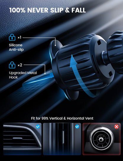 Lamicall for MagSafe Car Mount Charger - [2025 Ultra Magnet] 15W Wireless Car Phone Holder Charger - HandsFree Magnetic Phone Holders for Your Car Vent for iPhone 16 15 14 13 Pro Max Mag Safe Case