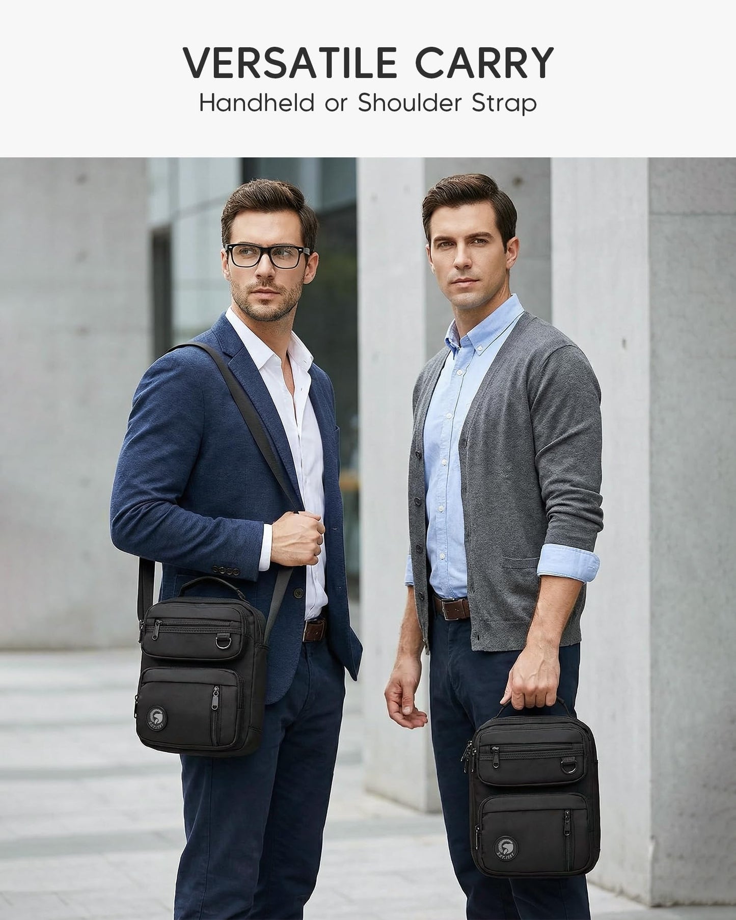 Nixjoro Men Purse for Crossbody Shoulder Satchel Messenger Bag for Father's Day Birthday Valentine Christmas Anniversary, Black