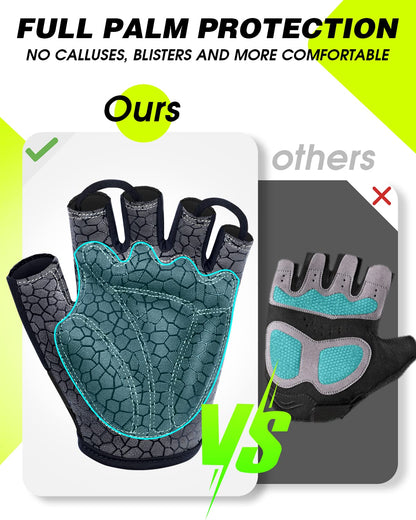 Tanluhu Cycling Gloves - Mountain Bike Half Finger Road Riding Gloves, Breathable, Shock-Absorbing, for Men and Women