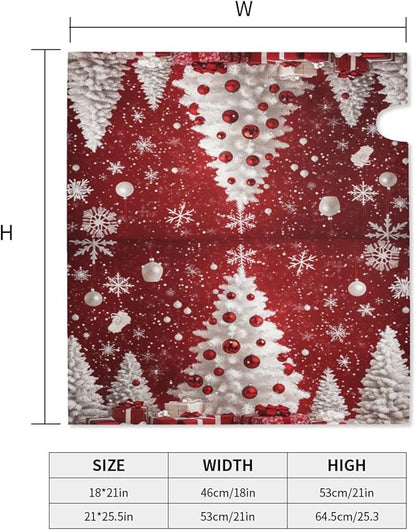 Festive Magnetic Mailbox Cover Red Christmas Tree Pattern Outdoor Mailbox Protector Holiday Seasonal Decorative Garden Yard Home Standard Size 21 x 18 Inch